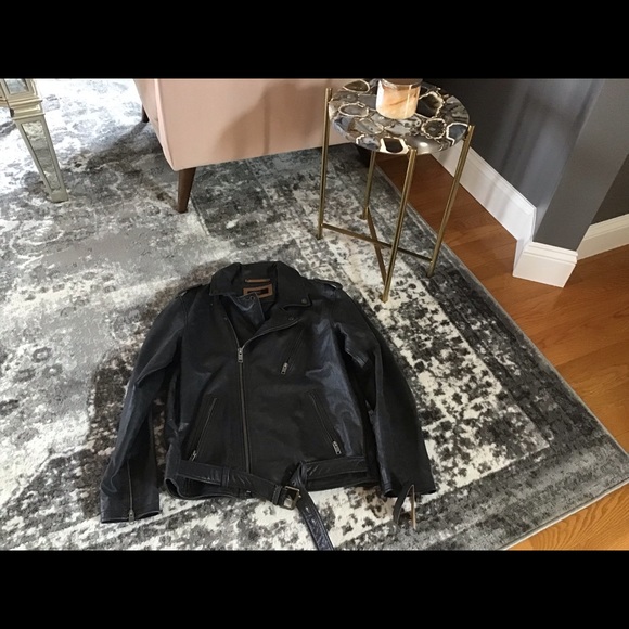 Frye Textured Leather Biker Jacket - Picture 4 of 8